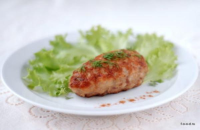 Котлета куриная с макаронами 
